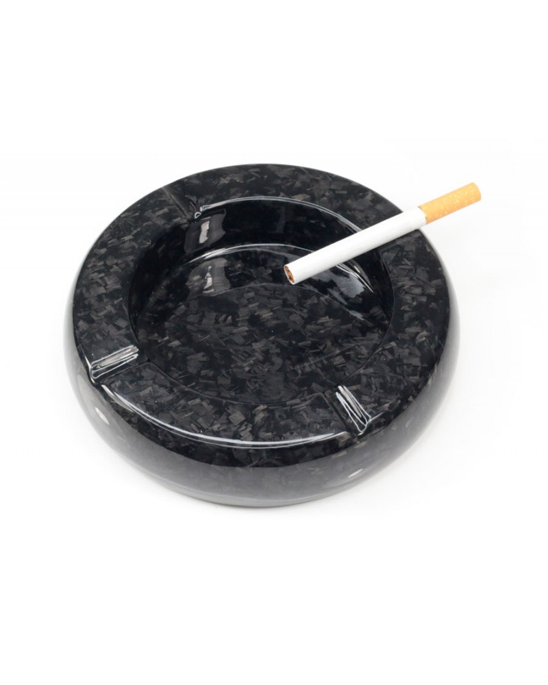 Aschenbecher für Zigaretten aus Carbon -Version Rund - Forged Carbon